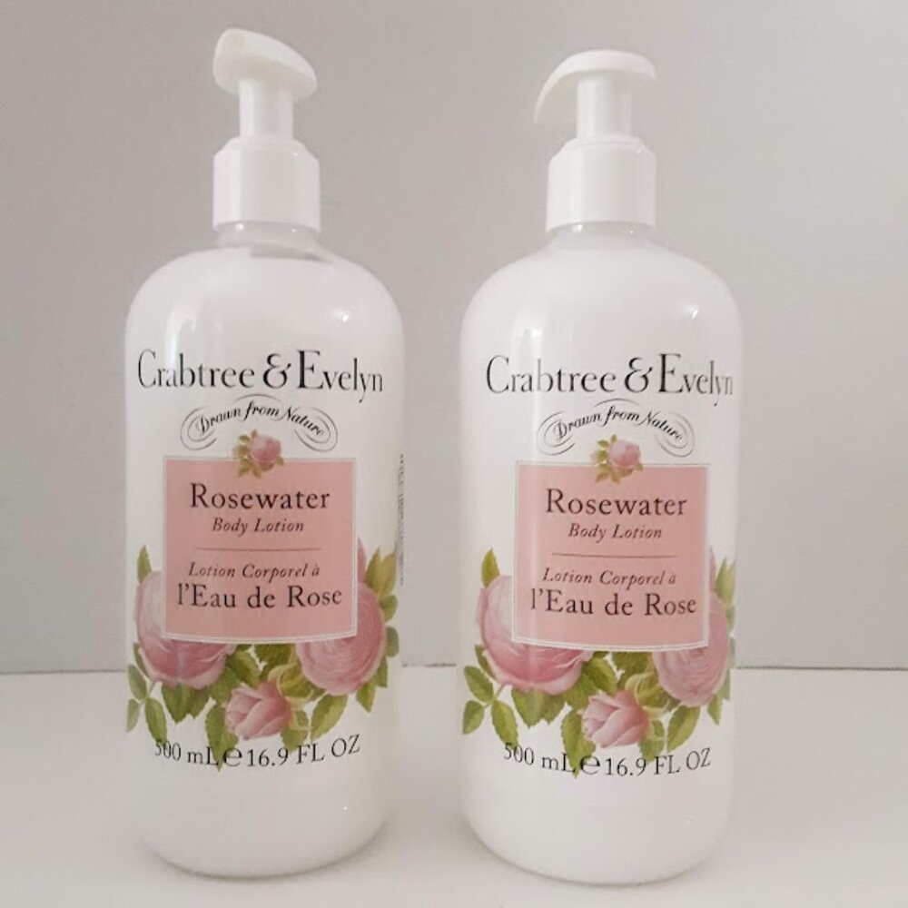 ~Crabtree & Evelyn Rosewater Body Lotion Set 16.9 oz ea